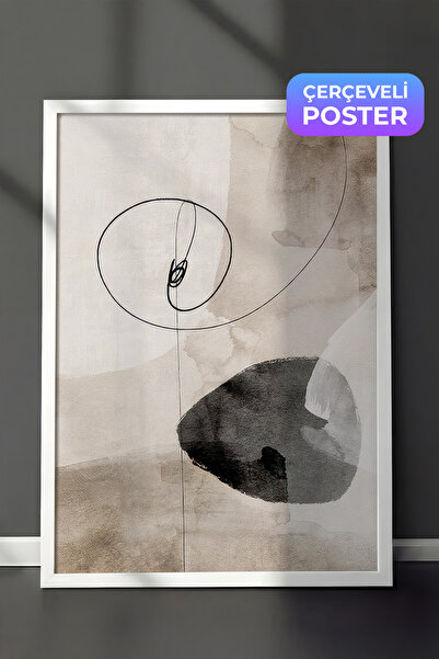 Postifull Watercolor Strokes No1 Çerçeveli Tablo, Dikey Duvar Tablosu Comfort...