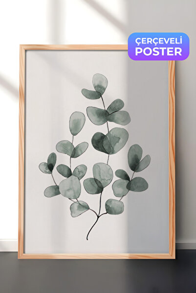 Postifull Eucalyptus No1 Çerçeveli Tablo, Ahşap Çerçeve ve Poster, Duvar Tabl...