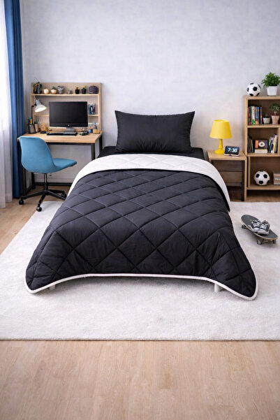 Zarif Home Sleeping Set Single Size Natural Cotton Fabric Fan Color - (4-Piece)