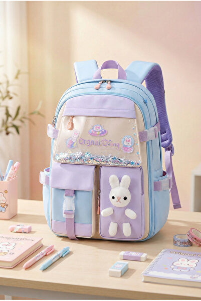 roys joys Σχολική τσάντα για κορίτσια με σχέδιο κουνελιού - Glowy Blue