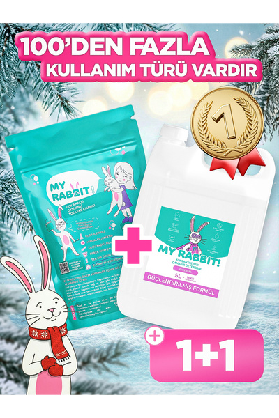 My Rabbit! Konsantre Sıvı Deterjan & Çamaşır ve Yüzey İçin Çok Amaçlı Oksijen...