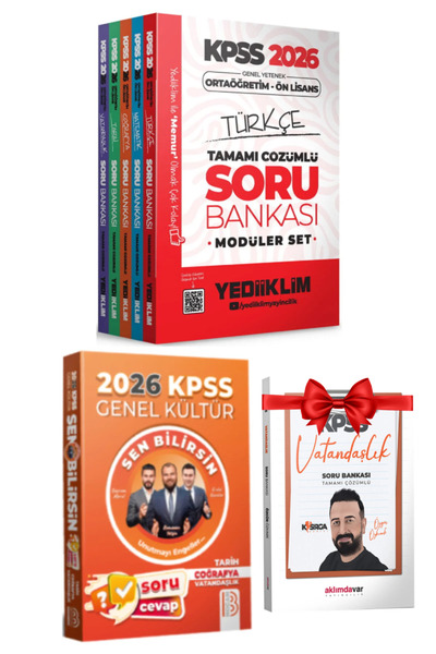 Yediiklim Yayınları Benim Hocam 2026 KPSS Sen Bilirsin Soru Cevap Kitabı+Orta...