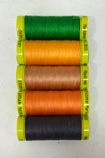 Ören Bayan Koton Dikiş Ipliği 5 Farklı Renk 5x150 Metre Set 4