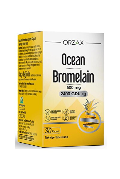 Ocean Bromelain 500 Mg Takviye Edici Gıda 30 Kapsül