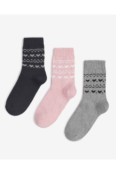 Bolero Kadın 3lü Lüks Yünlü Çorap Heart