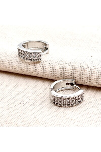 Siya Silver Special Series Tarnish-Free Steel Zircon Stone Perforated Minimal...