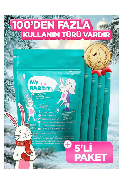 My Rabbit! Çamaşır Ve Yüzey Için Çok Amaçlı Oksijenli Toz Leke Çıkarıcı ve Be...