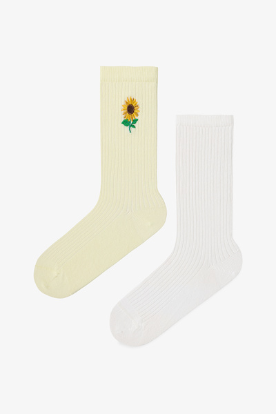 Penti Galben - Multi Yellow Daisy 2'li Soket Çorap