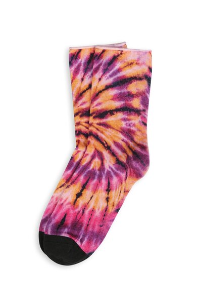 Bolero Kadın Roll Top Lastiksiz Batik Desen Mor