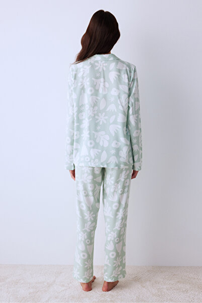 Penti Çok Renkli Soft Flowers Gömlek Pantolon Pijama Takımı