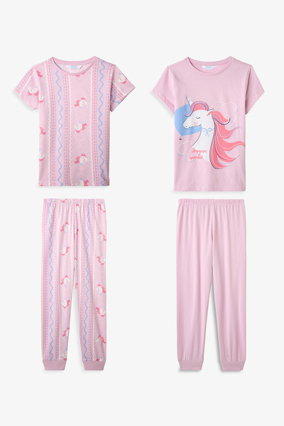 Penti Light Pink Girl's Sleepycorn 2-Piece Pajama Set