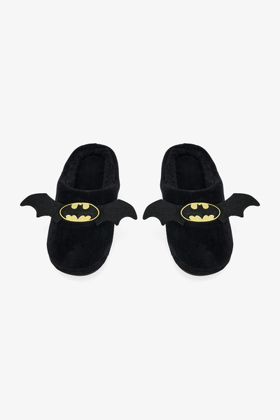 Penti Siyah Batman Erkek Nakışlı Ev Terliği