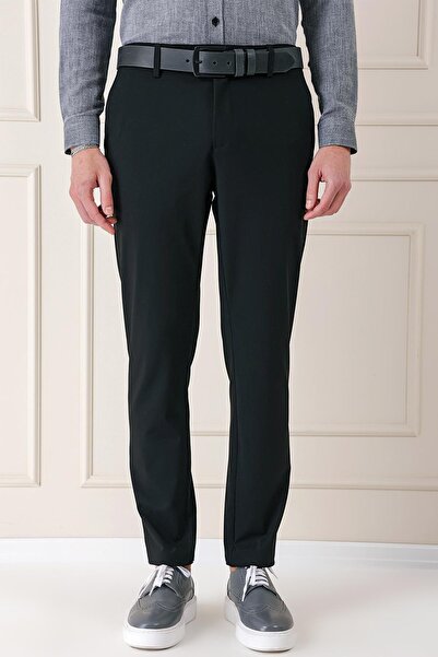 Efor Comfort Fit Yan Cep Pamuk Gabardin Casual Siyah Pantolon P 1146