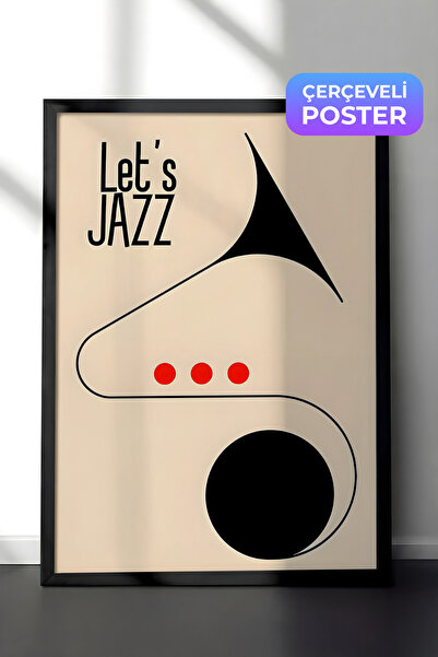 Postifull Siyah Çerçeveli Tablo, Let's Jazz - 2, Comfort Serisi Mutfak Duvar ...