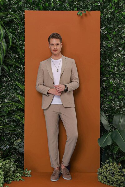 Efor P 1113 Slim Fit Bej Spor Pantolon