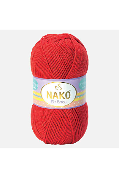 NAKO Elit Baby - 207 Flame Red - 5 Pack - 100Gr/250M - Baby Yarn - Anti Pilli...