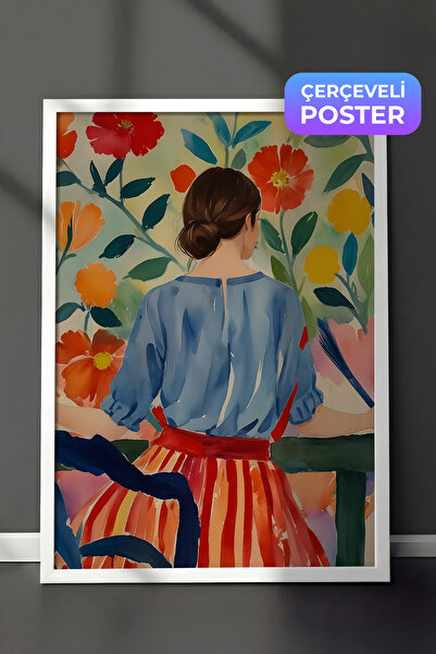 Postifull Slika u belom okviru, moderna žena, serija komfurnih kuhinjskih zid...