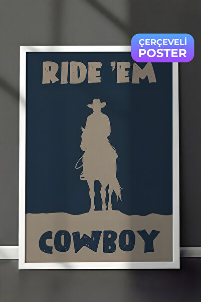 Postifull Slika u belom okviru, Ride Em' Cowboy, Kuhinjska zidna slika iz ser...