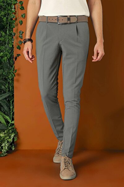 Efor Comfort Fit Gofre Kumaş Pileli Pamuk Casual Nefti Pantolon P 1148