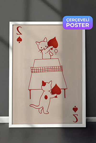 Postifull Slika u belom okviru, karte sa mačkama, serija komfora za kuhinjske...