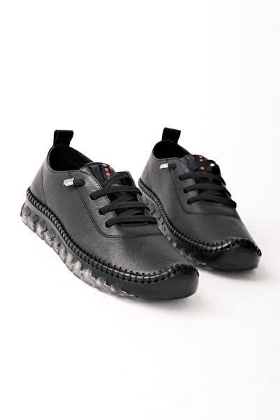 Lal Shoes & Bags Cindy Düz Hakiki Deri Kadın Günlük Ayakkabı-siyah