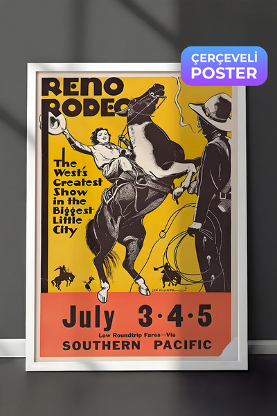 Postifull Slika u beloj ramovini, Reno Rodeo retro, kuhinjska zidna slika iz ...