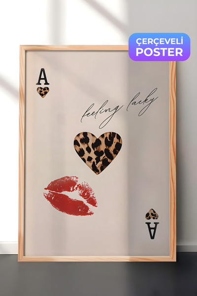 Postifull Pictură cu cadru din lemn, card leopard, pictură din lemn pentru bu...