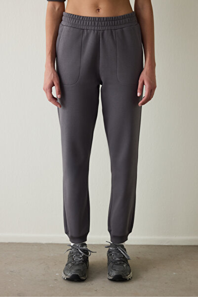 Penti Gray High Waist Pocket Lace-Up Sweatpants