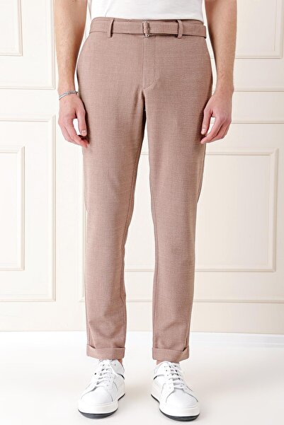 Efor Comfort Fit Belden Kumaş Kemerli Pamuk Bej Jogger Pantolon P 1154
