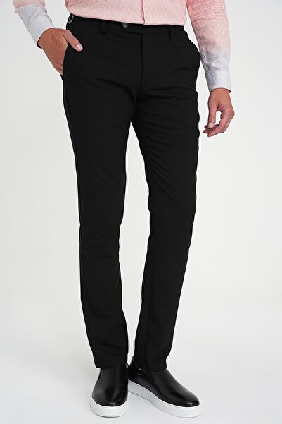 Efor Comfort Fit Beli Lastikli Yandan Tokalı Esnek Siyah Jogger Pantolon P 1178