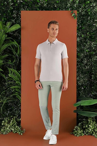 Efor Slim Fit Beli Lastikli Gofre Kumaş Mint Spor Pantolon P 1126