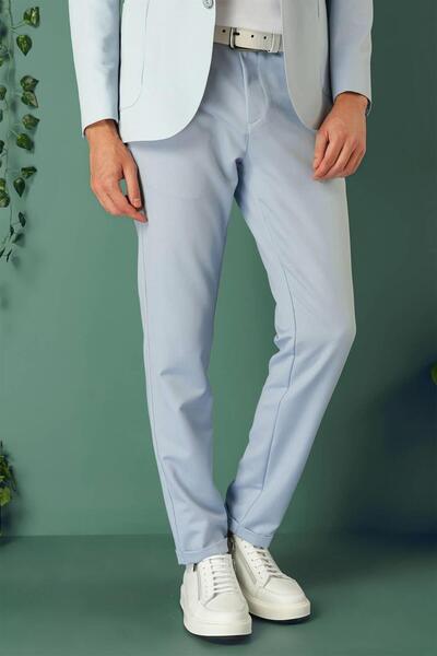 Efor Comfort Fit Yan Cep Beli Lastikli Esnek Pamuk Mavi Jogger Pantolon P 1143