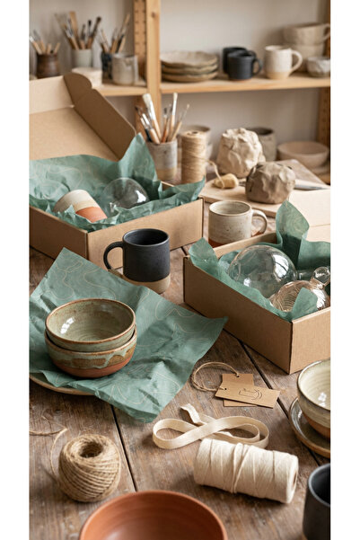 AkalBatu No2 25 عبوة من ورق Pelur باللون الأخضر - 50x70 سم