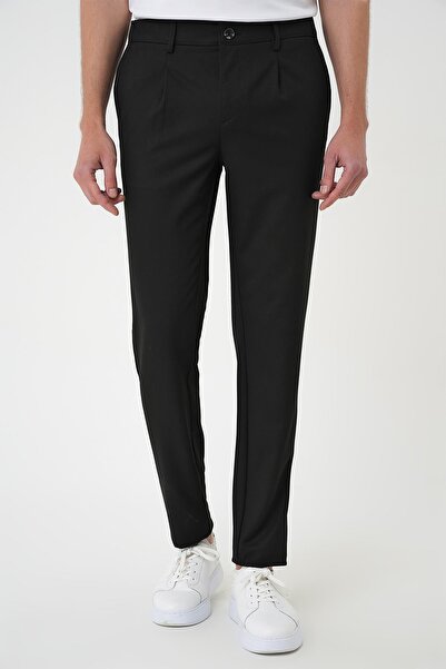 Efor Comfort Fit Beli Lastikli Pileli Siyah Jogger Pantolon P 1182