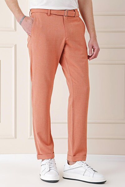 Efor Comfort Fit Belden Kumaş Kemerli Pamuk Oranj Jogger Pantolon P 1154