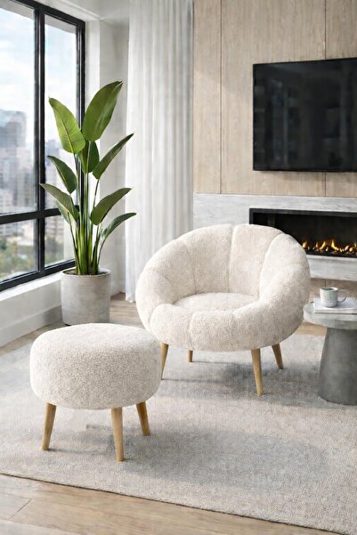 arge demo Daisy Tekli Koltuk Berjer Wellsoft Kırık Beyaz (SALON,BALKON) PAPAT...