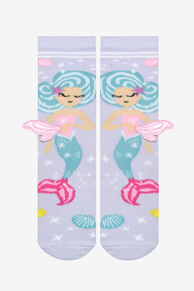 Penti Girl's Wings Mermaid Lilac Trouser Socks