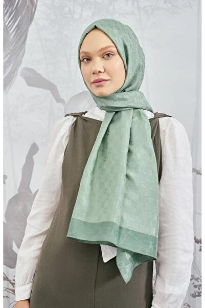 ARMANDA Σάλι με μοτίβο μονόγραμμα 3041-Λινό Πράσινο