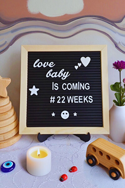 fikirstore Özelleştirilebilir Mesaj Panosu Ahşap Çerçeveli Siyah Zemin Beyaz ...