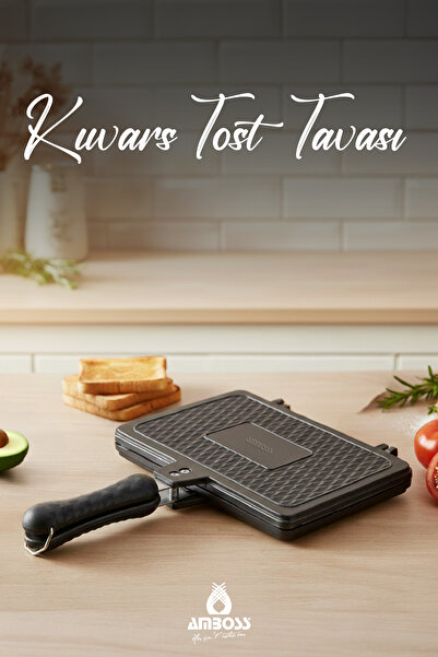 Amboss Quartz Cooktop Cast Iron Toast Pan 25X18 cm