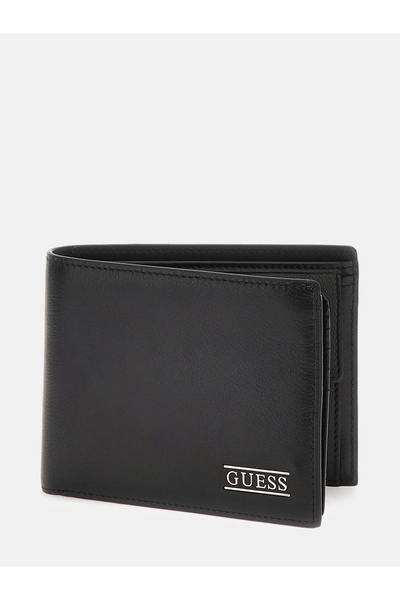 Guess Новий Boston Двохсекційний середній чоловічий чорний гаманець SMNEBRLEA...
