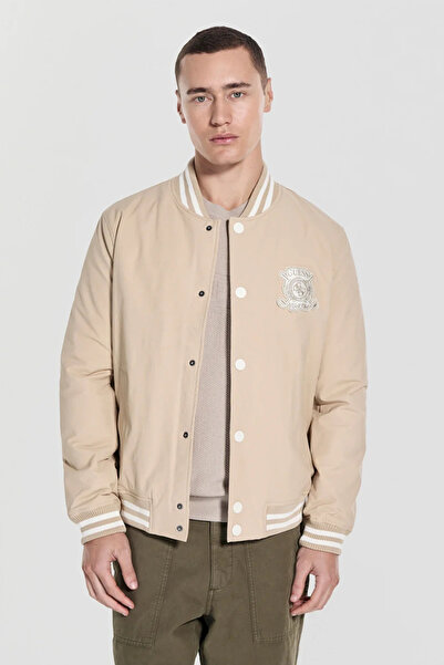 Guess Emblem Erkek Bej Bomber Ceket M5YL18WHEY0-G1FE