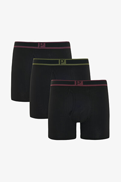 Penti Erkek Pamuklu 3lü Siyah Çok Renkli Boxer