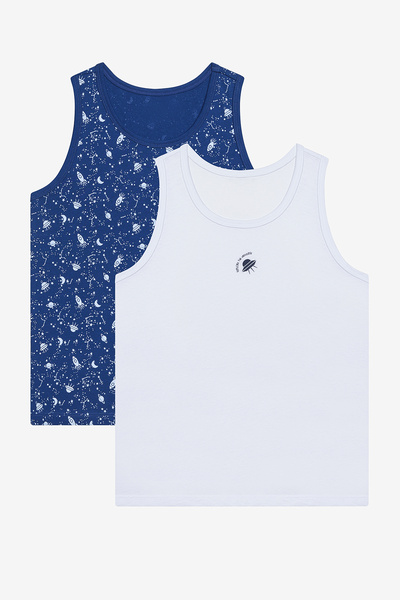Penti Boy's Explore the Universe Cotton 2-Piece Multi-Colored Undershirt