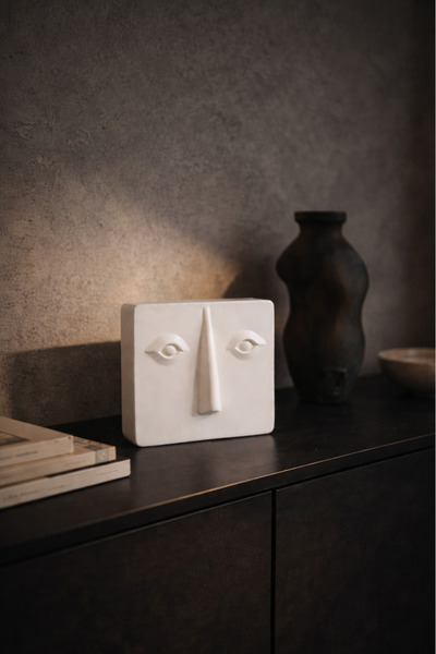 Otaera Sessiz Yüz Kare - Minimal Sanatsal Figür, Modern Taş Dokulu Dekoratif ...