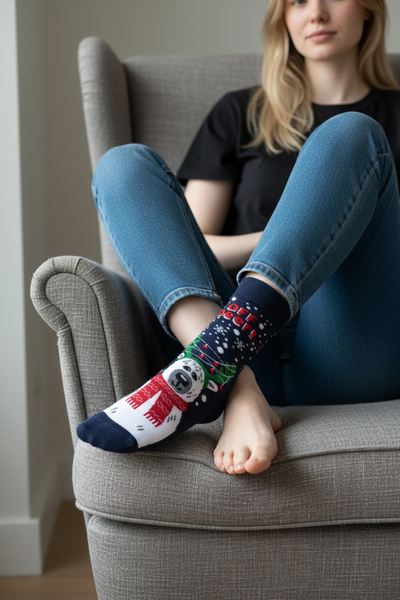 Esinti جوارب عيد الميلاد للجنسين، هدية ملونة منقوشة لعيد الميلاد للرجال والنس...