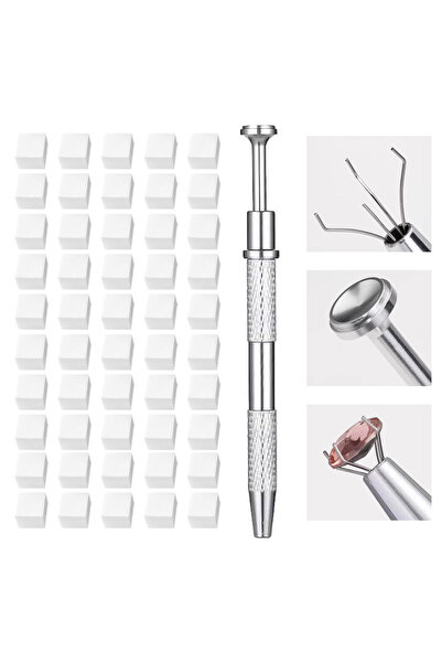 Venalisa 1 Adet Metal Tutucu + 50 Adet Tırnak Ombre Süngeri Nail Art Beyaz Renk