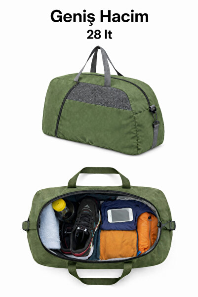 MUCCO Kaff Büyük Haki Önü Cepli Ayarlanabilir Omuz Askılı El Seyahat Spor Çan...