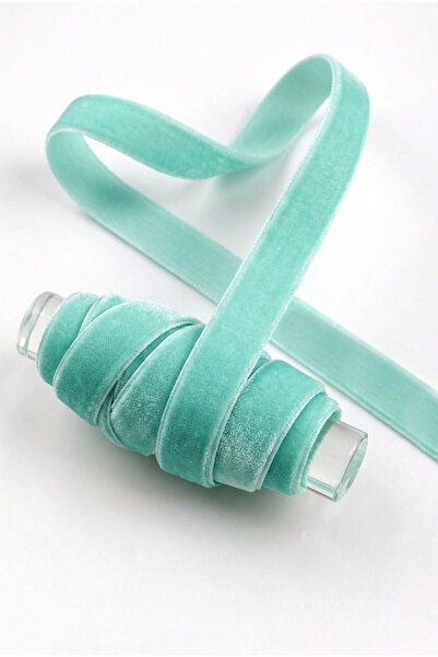 ZEYMERADE Ice Blue Velvet Ribbon 1cm 5m, Bride, Groom, Bohça, Engagement, Dow...