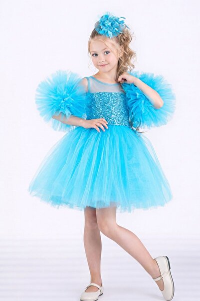RAPAPA Girl's Sequined Tutu 1616 Blue Birthday & Wedding Dress